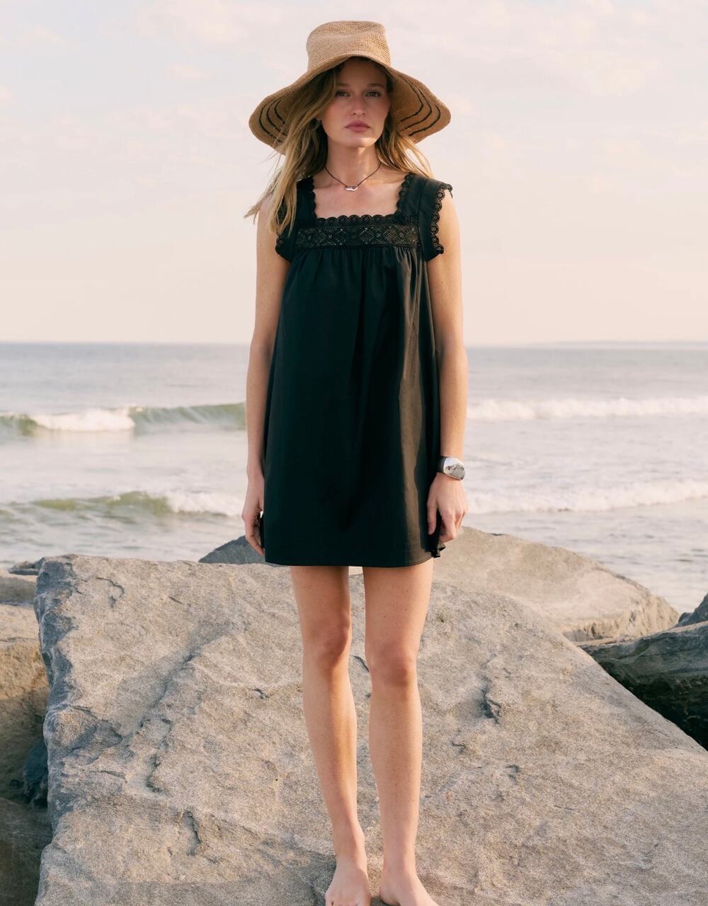 New sorella Tammy Cotton Dress black lace  sz XL $172